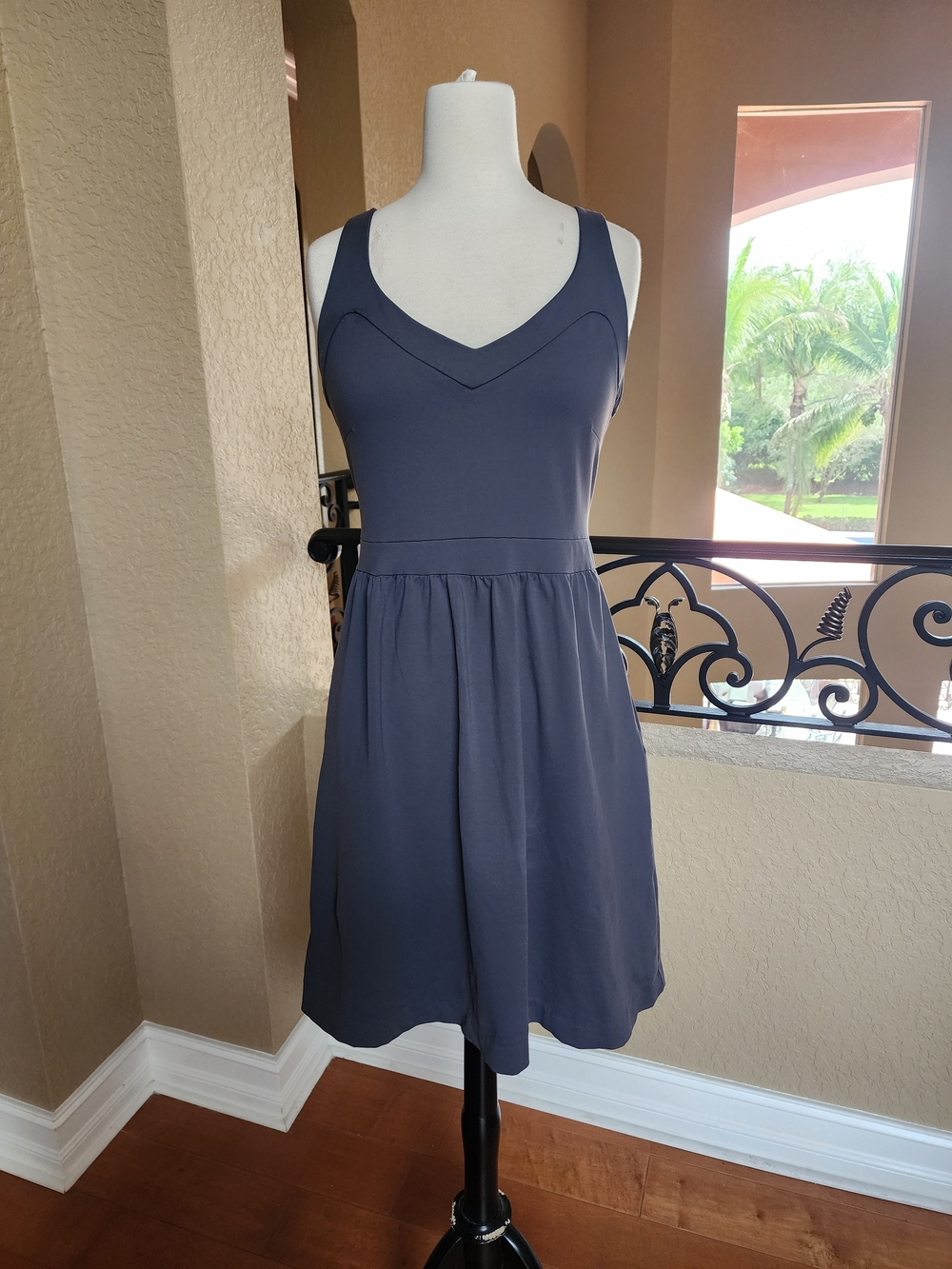 Cynthia Rowley Sleeveless V-Neck Mini Dress in Charcoal